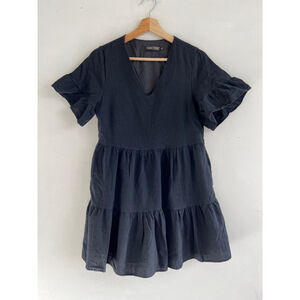 Women's Boohoo mid black dress size S